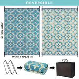 Foldable Outdoor Rug 122×180cm – Weatherproof Polypropylene, Geometric & Lightweight