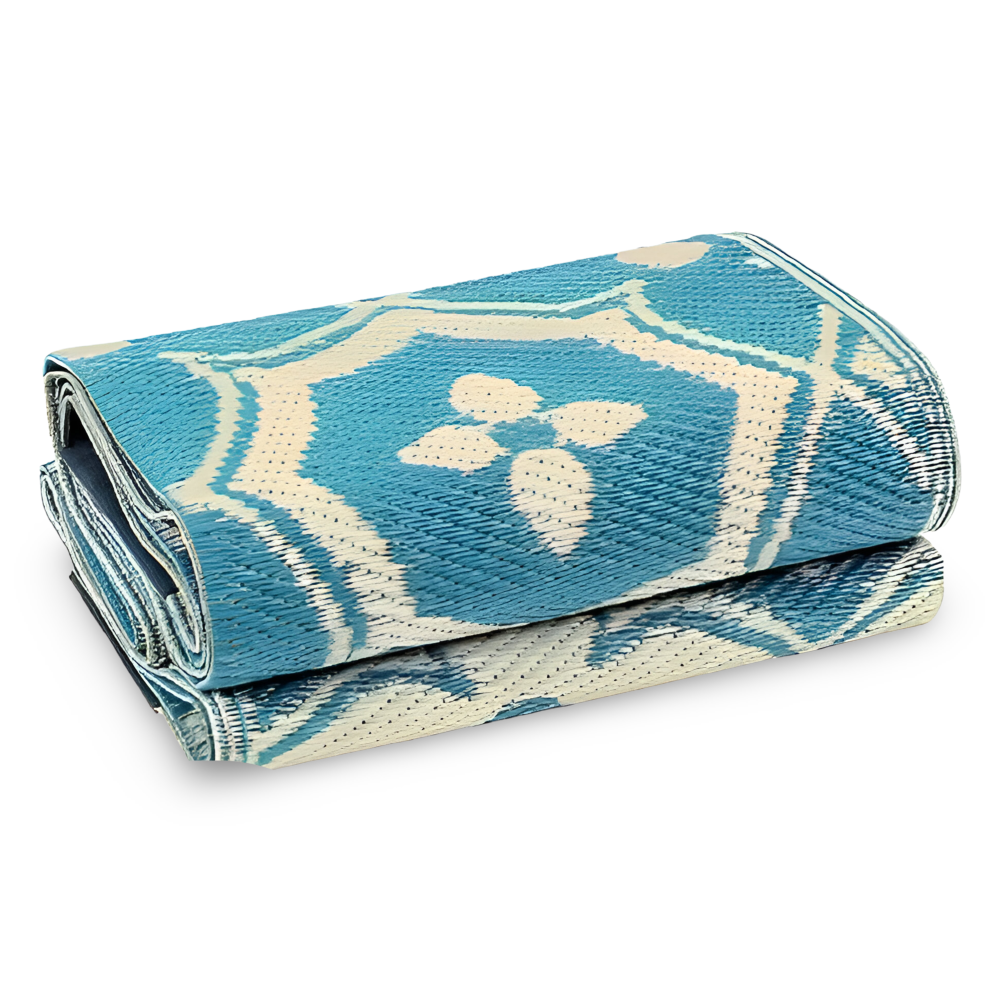 Foldable Outdoor Rug 122×180cm – Weatherproof Polypropylene, Geometric & Lightweight