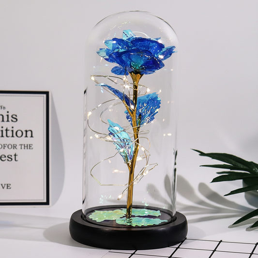 Rose Glass Dome Display – Decorative Figure, Gift Decoration & Mother's Day