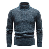 Knitted Men's Sweater with Half Zip - Cedric