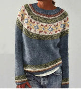 SILVIA Retro Pullover Sweater for Women | Vintage-Inspired Knitwear | Cozy & Stylish Fashion Top