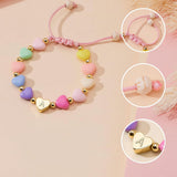 Bracelet Mothers Day Personalized Heart Beaded Adjustable Initial Gift