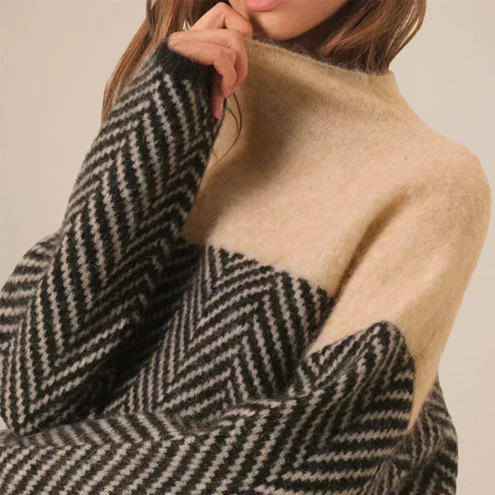 Eleanor Women's Roll Neck Sweater - Cozy Knit Pullover for Fall & Winter Fashion