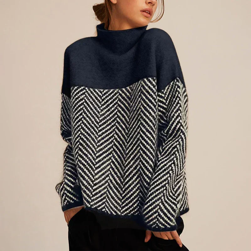 Eleanor Women's Roll Neck Sweater - Cozy Knit Pullover for Fall & Winter Fashion