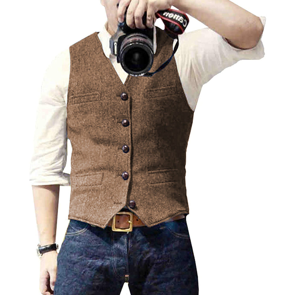Mason Denim Vest – Brown