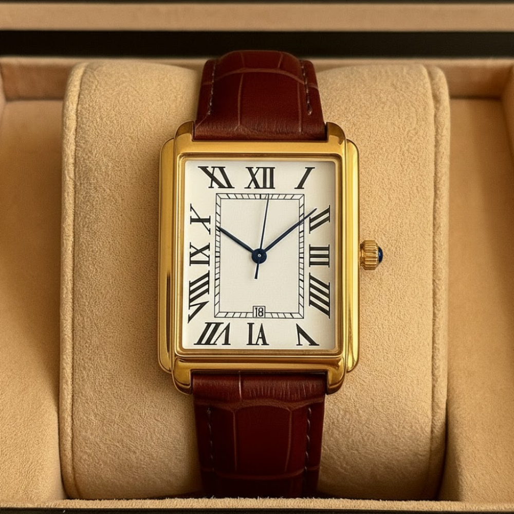 Men's Dress Watch – Classic Design, Square Analog & Retro Style