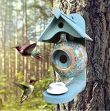 Hand-Painted Teapot Birdhouse – Weatherproof Resin, 22×15×25cm & Hanging Garden Decor