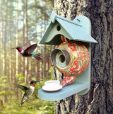 Hand-Painted Teapot Birdhouse – Weatherproof Resin, 22×15×25cm & Hanging Garden Decor