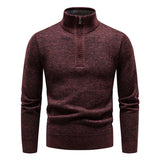 Knitted Men's Sweater with Half Zip - Cedric