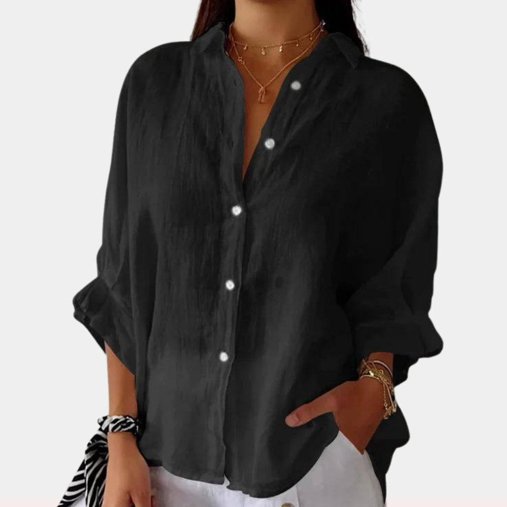Ysolde linen blouse - Black