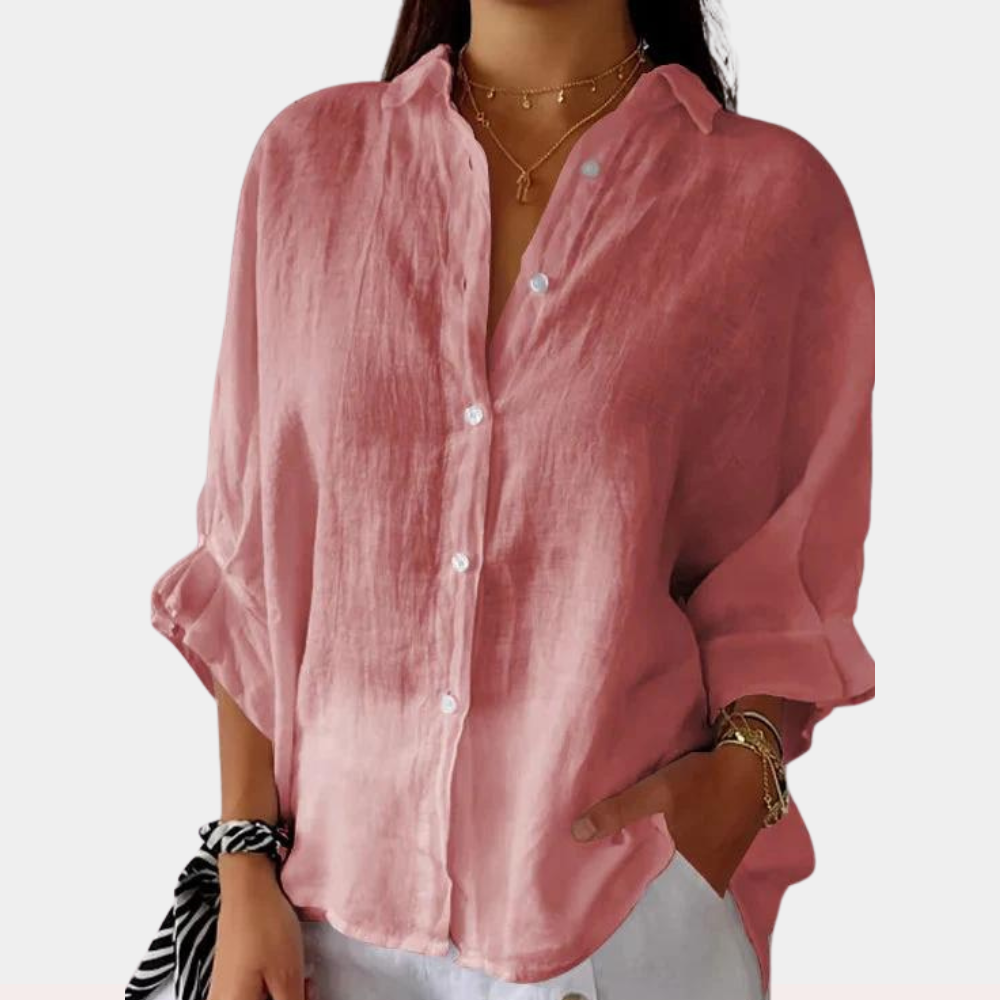 Ysolde linen blouse - Pink