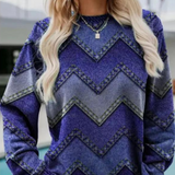 Knitted Women's Sweater with Chevron Pattern – Ylva - 4