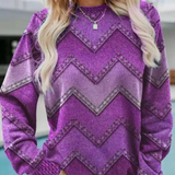 Knitted Women's Sweater with Chevron Pattern – Ylva - 6