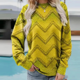 Knitted Women's Sweater with Chevron Pattern – Ylva - 3