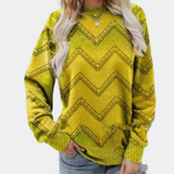Knitted Women's Sweater with Chevron Pattern – Ylva - 2