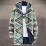 Retro Men's Jacket with Color Block Print and Hood - Eliano