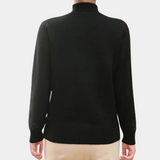 Knitted Ladies' Sweater with Floral Pattern and High Collar – Alfhild - 6