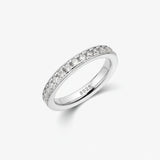 Silver Ring Sterling Band Bead Bright Setting Everyday Wear