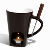 Fondue Set Ceramic Candle Heated Chocolate Cheese Dessert Pot