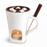 Fondue Set Ceramic Candle Heated Chocolate Cheese Dessert Pot