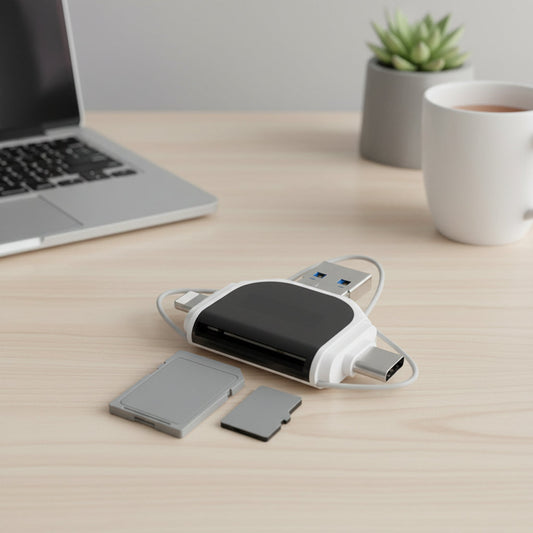 4-in-1 USB-C Card Reader – SD, Micro SD & Fast Data Transfer