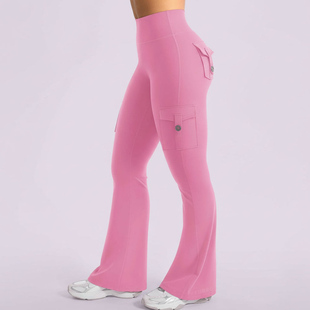 Cargo Pants High Waist Flare Pocket Wide Leg Womens Trousers