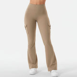 Cargo Pants High Waist Flare Pocket Wide Leg Womens Trousers