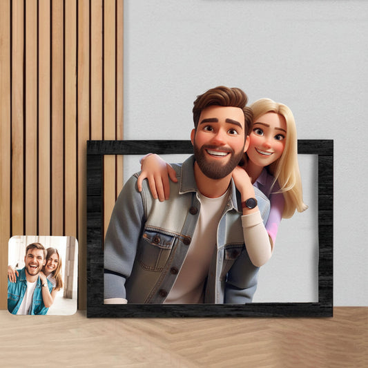 Personalized Wooden Photo Frame – 3D Design, Wall Art Decor & Gift-Ready