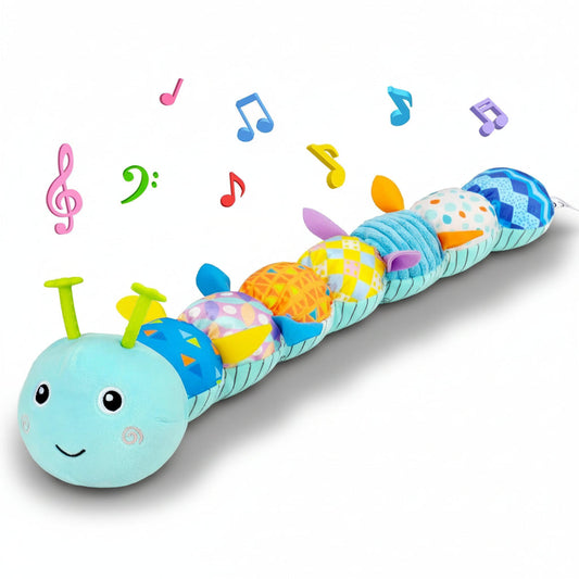 Sensory Caterpillar Toy – Plush, Musical & Tummy Time