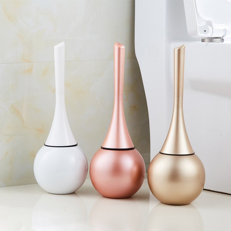 Silicone Toilet Brush with Holder – Flexible Head, Ventilated Base & Drip-Free