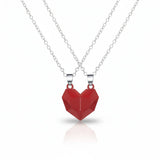 Necklace Couple Magnetic Heart Electrocardiogram Pendant Set