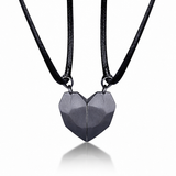 Necklace Couple Magnetic Heart Electrocardiogram Pendant Set