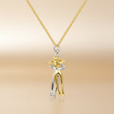 Necklace Couple Pendant Gold Silver Stainless Steel Love Jewelry