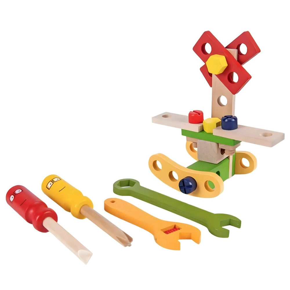 Montessori Wooden Tool Kit – Carry Case, Child-Safe Finish & Colorful Accessories