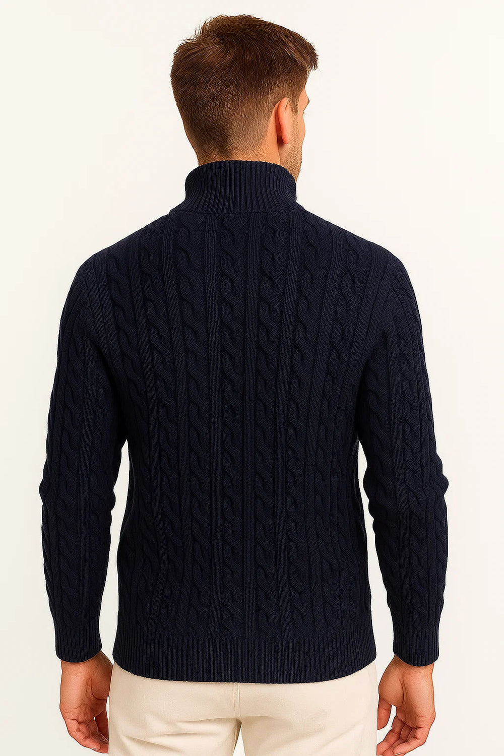 Michael - Cable-Knit Quarter-Zip Men's Sweater