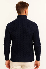 Michael - Cable-Knit Quarter-Zip Men's Sweater