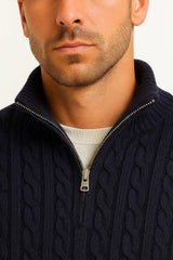 Michael - Cable-Knit Quarter-Zip Men's Sweater