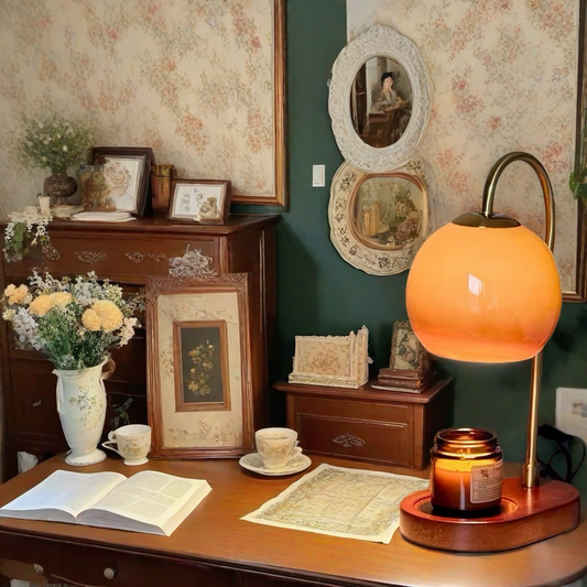 Candle Warmer Lamp – Adjustable Brightness, Flameless Wax Melting & Table Design