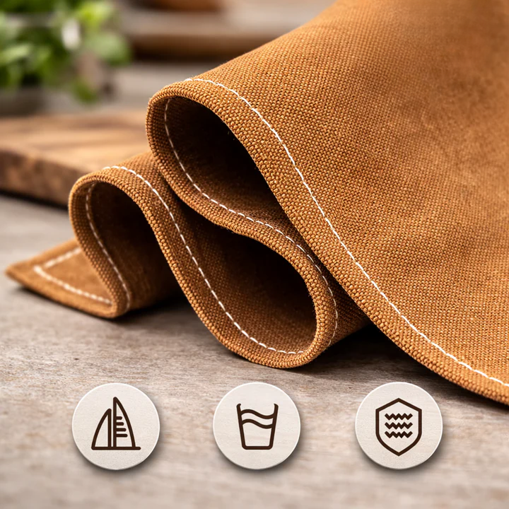 Canvas Work Apron – Cross-Back Straps, Multiple Pockets & Riveted Seams