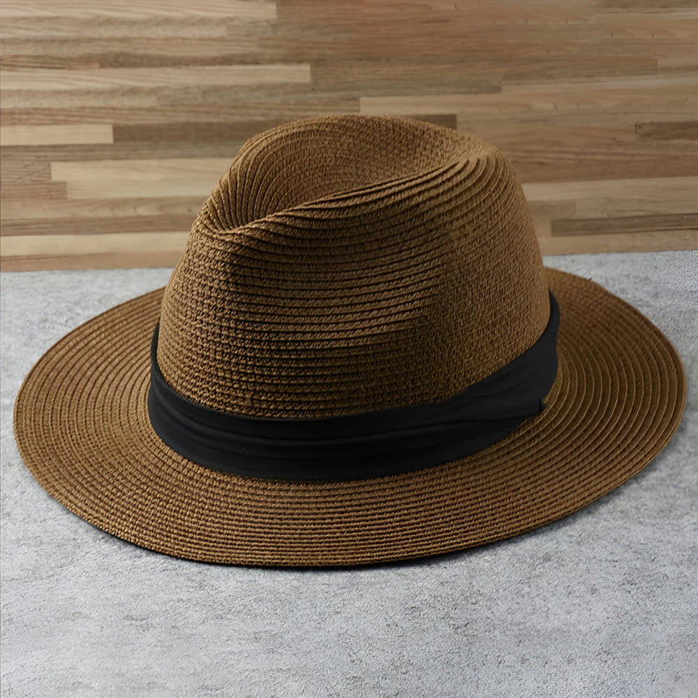 Unisex Panama Sun Hat – Adjustable Fit, Wide Brim & Classic Hat Band
