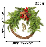 BowLift | Handmade Bohemian Winter Wreath | Bells, Pinecones & Berries | 43 cm | Indoor/Outdoor