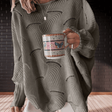 Women's ribbed fall sweater with an asymmetric hem â€” Annelie