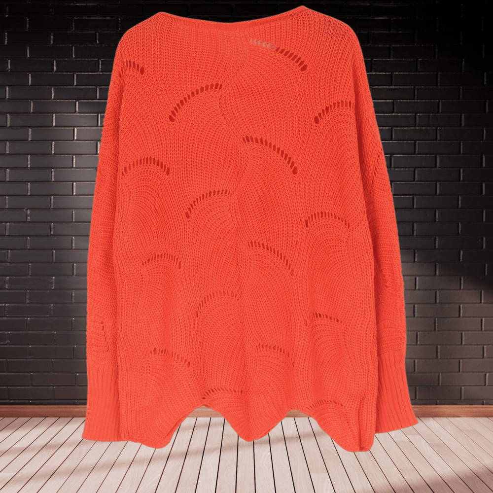Women's ribbed fall sweater with an asymmetric hem â€” Annelie