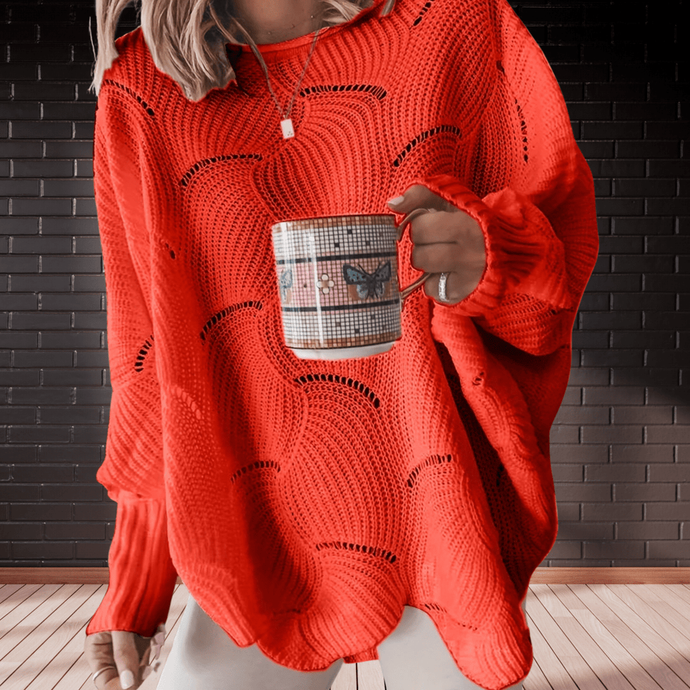 Women's ribbed fall sweater with an asymmetric hem â€” Annelie