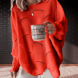 Women's ribbed fall sweater with an asymmetric hem â€” Annelie