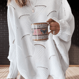 Women's ribbed fall sweater with an asymmetric hem â€” Annelie