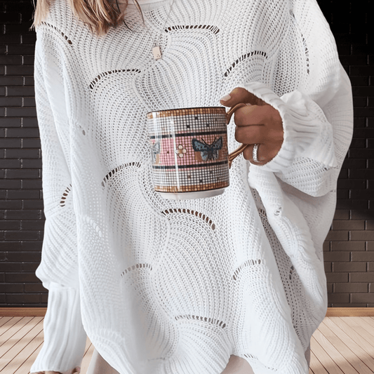Women's Ribbed Sweater – Asymmetric Hem