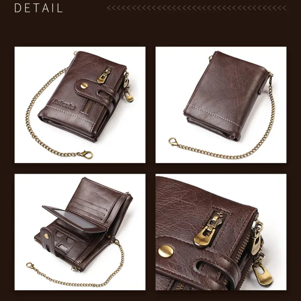 Optimized Product Title: **Retro Leder Brieftasche mit Kette – 13 Kartenfächer, Doppelreißverschluss & Stilvolles Design für Damen** 

This title includes relevant keywords while enhancing clarity and appeal for potential buyers.