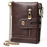 Optimized Product Title: **Retro Leder Brieftasche mit Kette – 13 Kartenfächer, Doppelreißverschluss & Stilvolles Design für Damen** 

This title includes relevant keywords while enhancing clarity and appeal for potential buyers.