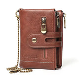 Optimized Product Title: **Retro Leder Brieftasche mit Kette – 13 Kartenfächer, Doppelreißverschluss & Stilvolles Design für Damen** 

This title includes relevant keywords while enhancing clarity and appeal for potential buyers.